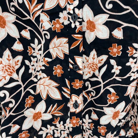 a.n.a A new Approach Long Button Up Floral Top Size Large - Picture 5 of 8